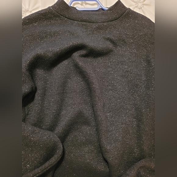 NWOT Calvin Klein Black Sparkle Mock Sweater - Picture 4 of 5